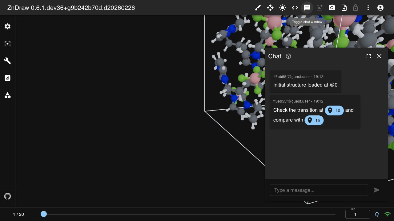 Chat with frame references