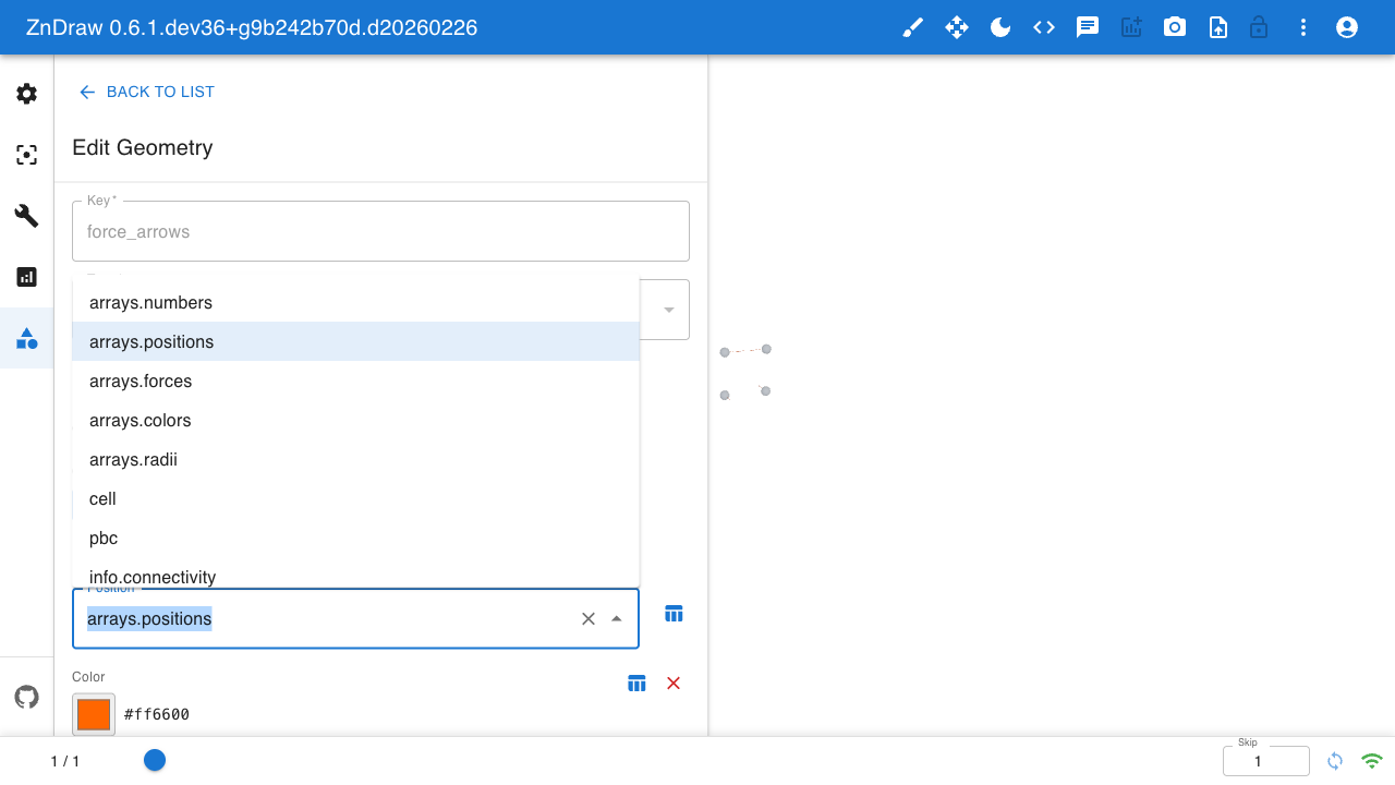 Dynamic properties dropdown