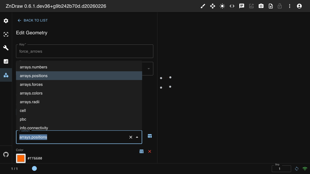 Dynamic properties dropdown