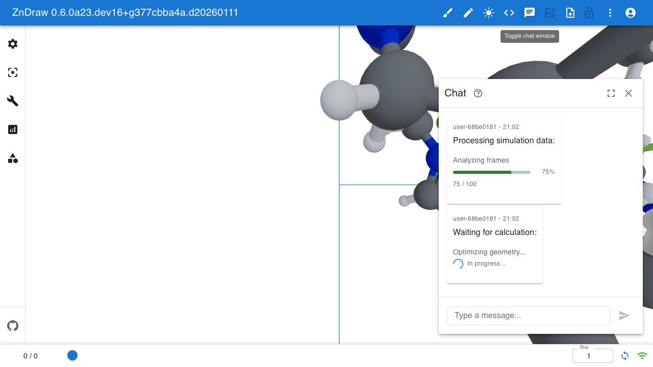Chat with progress bars