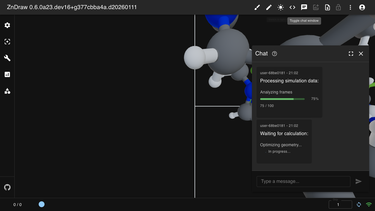 Chat with progress bars