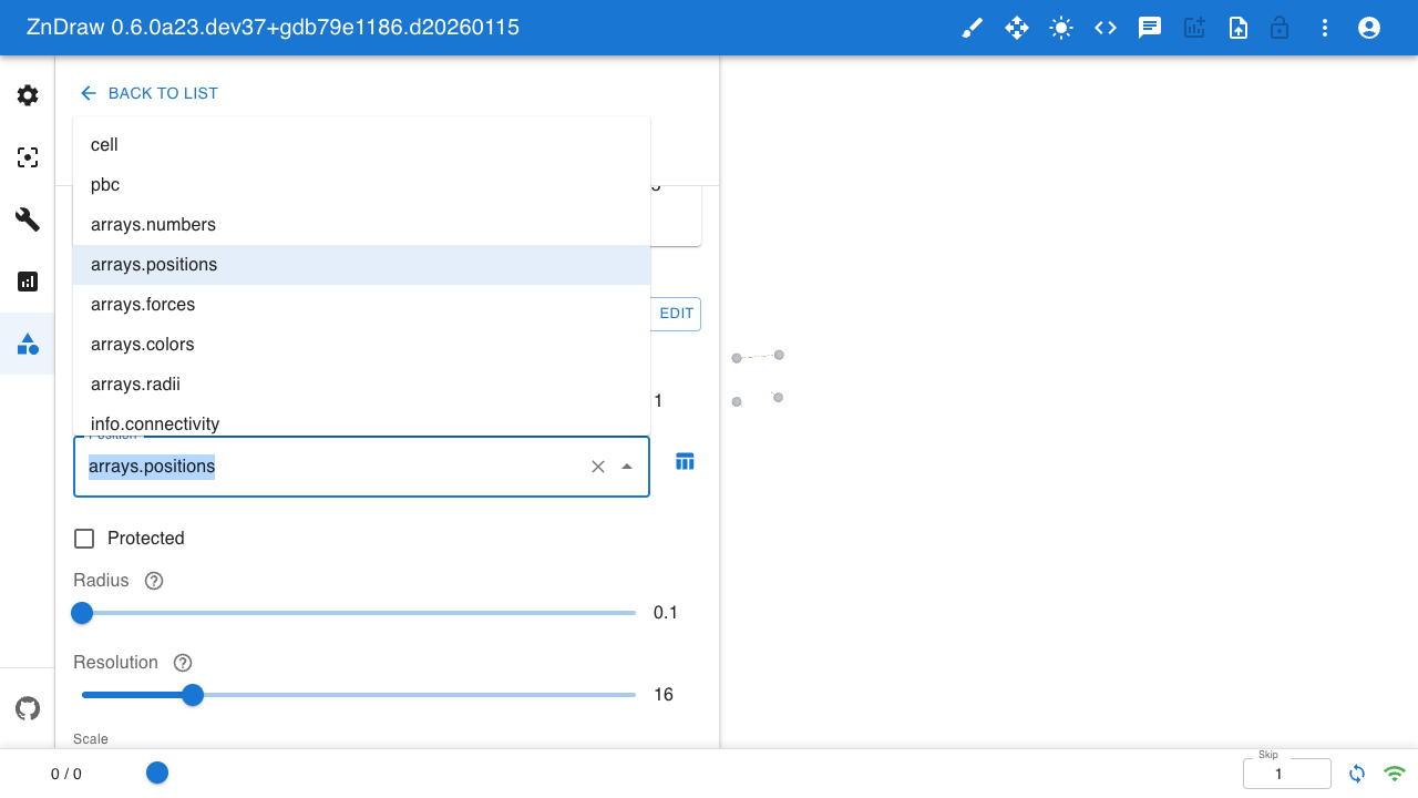 Dynamic properties dropdown