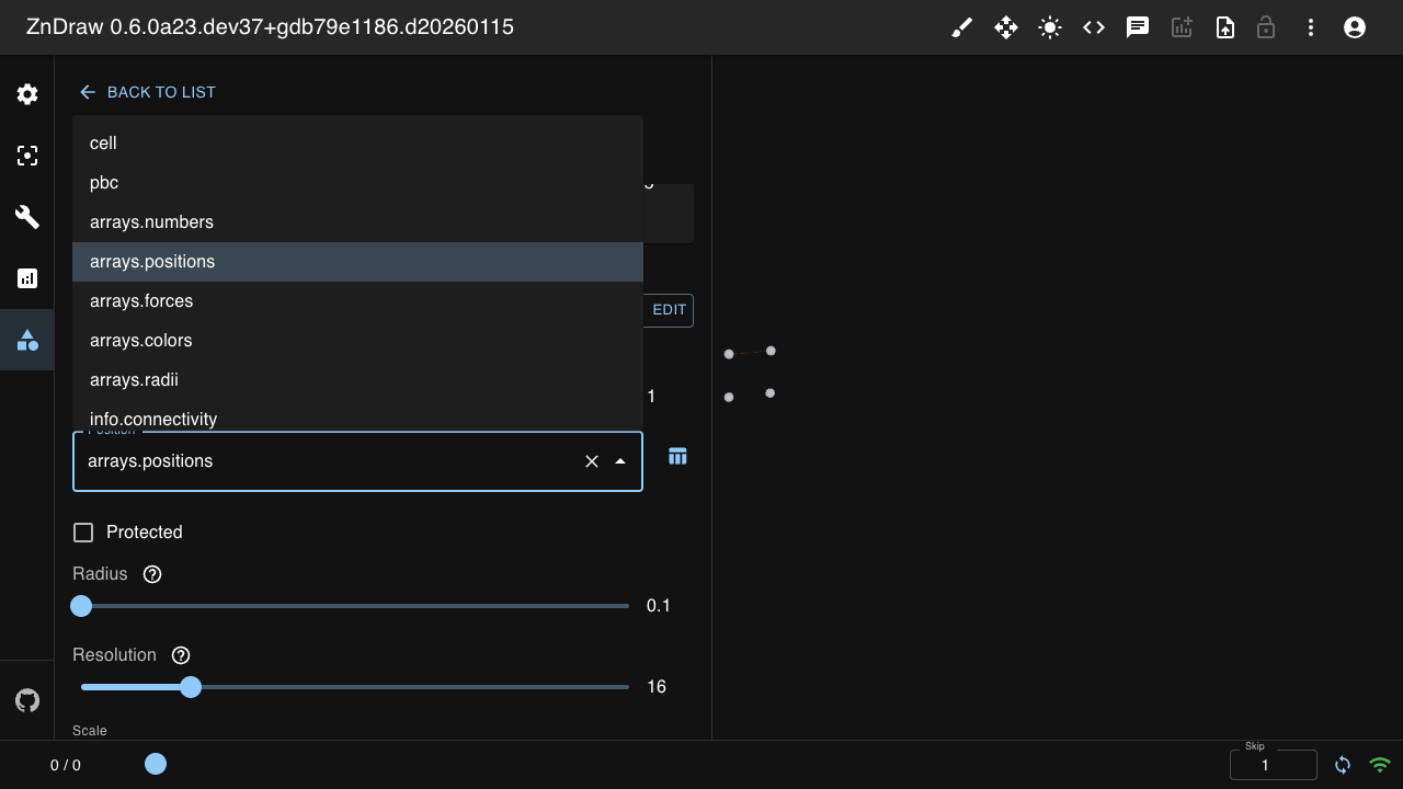 Dynamic properties dropdown